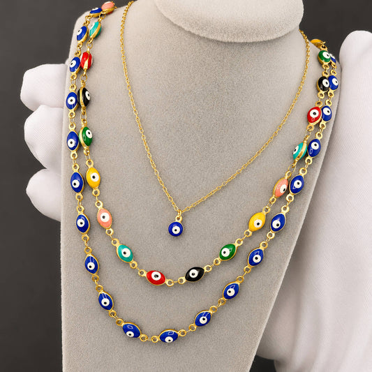Radiant Evil Eye Pendant Necklace