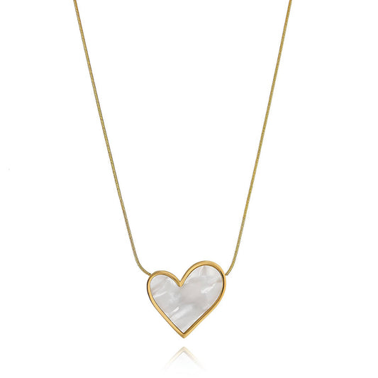 Mother of Pearl Heart Necklace