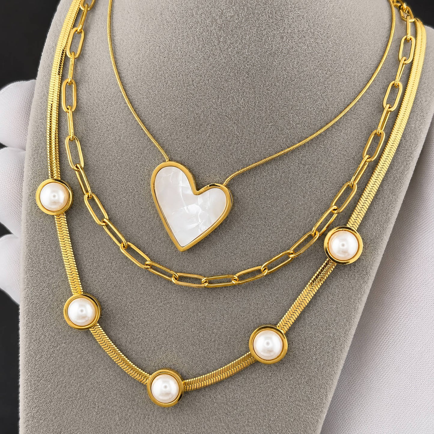 Mother of Pearl Heart Necklace