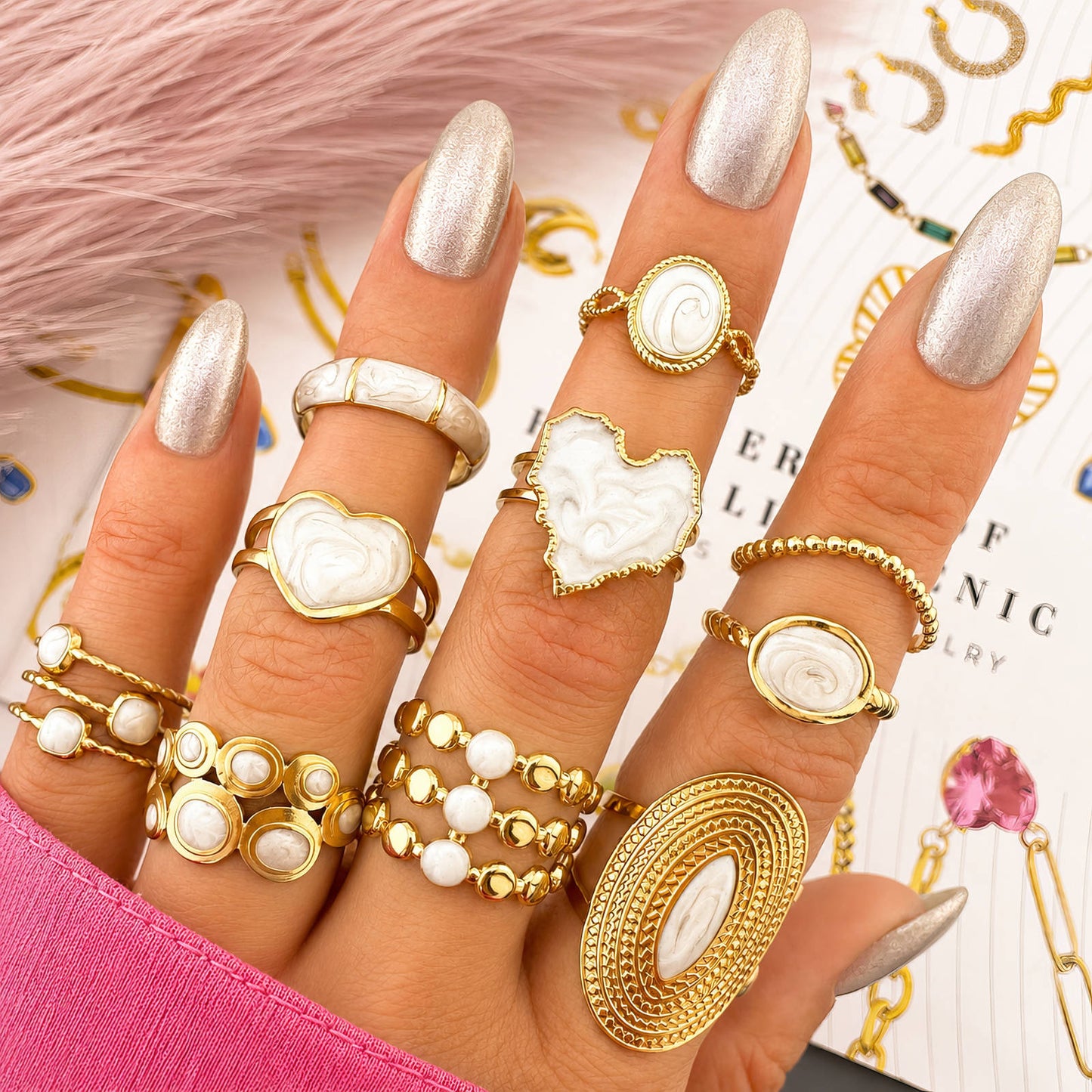 Mother of Pearl Heart Ring