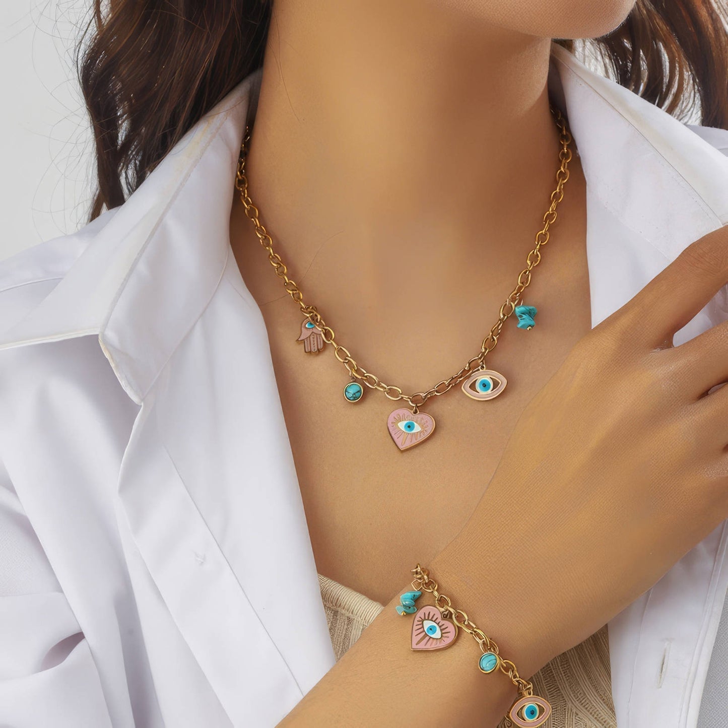 Layered Evil Eye Necklace