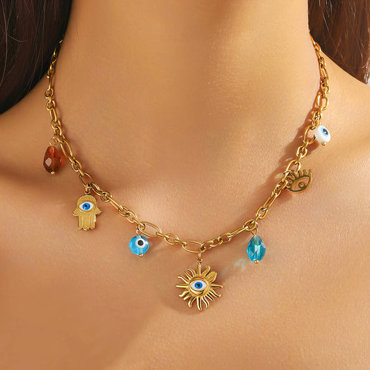 Evil Eye Station Necklace