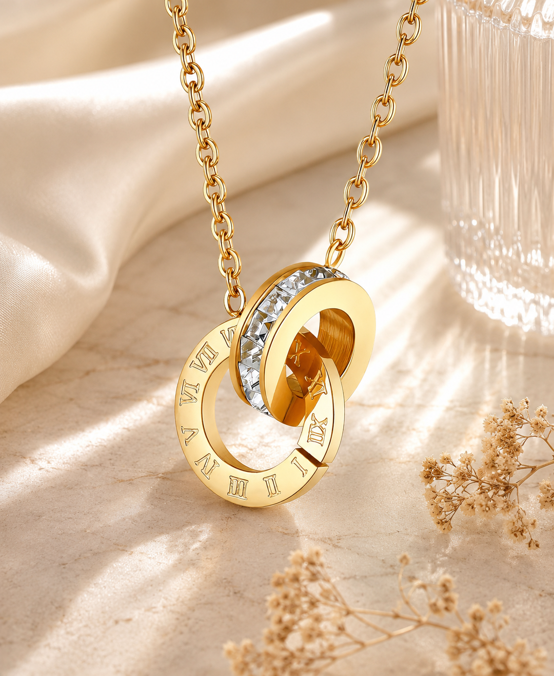 Roman Numeral Linked Necklace