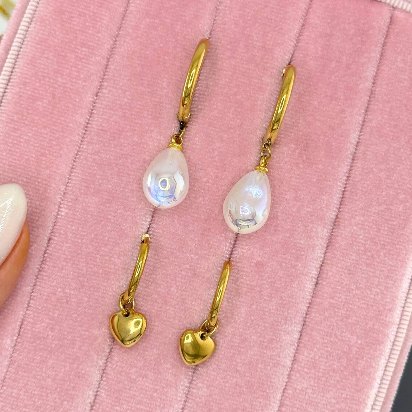 Polished Heart Stud Earrings