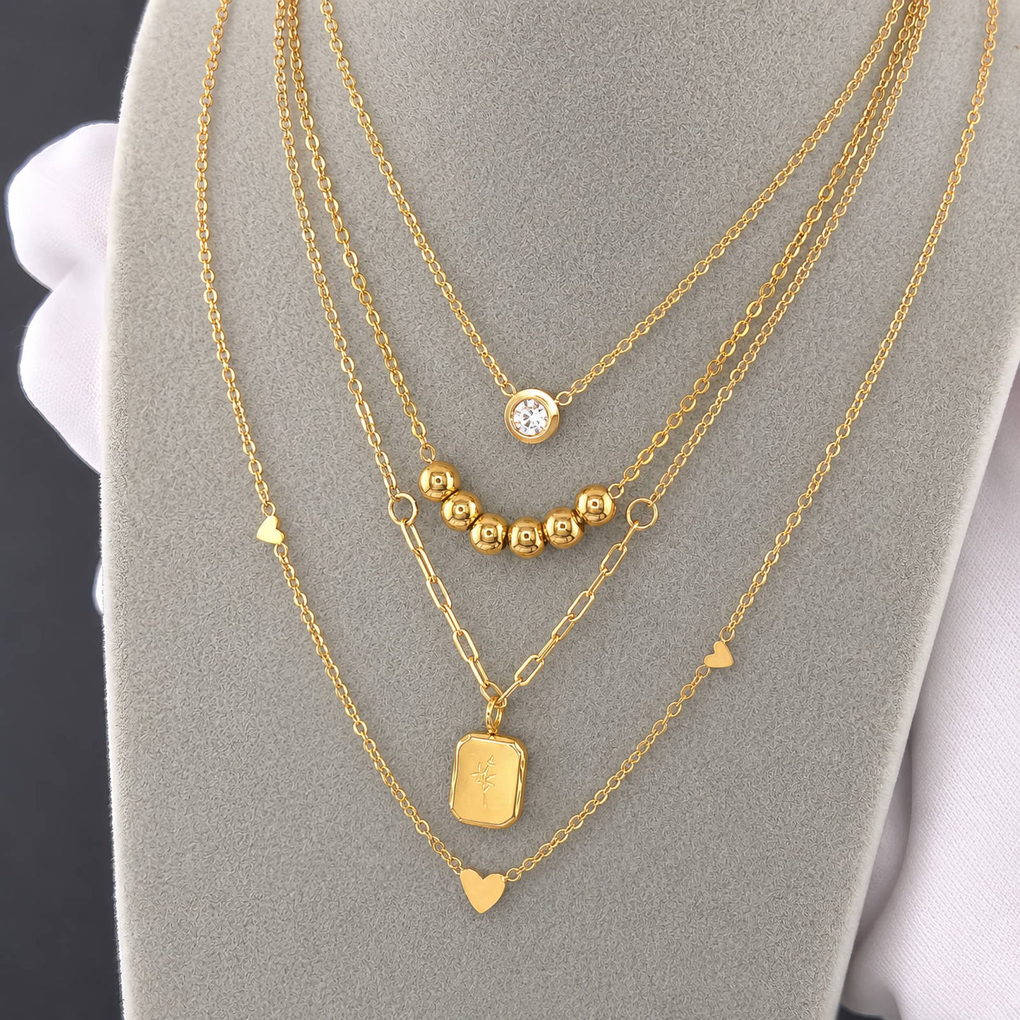 Golden Heart Pendant Necklace