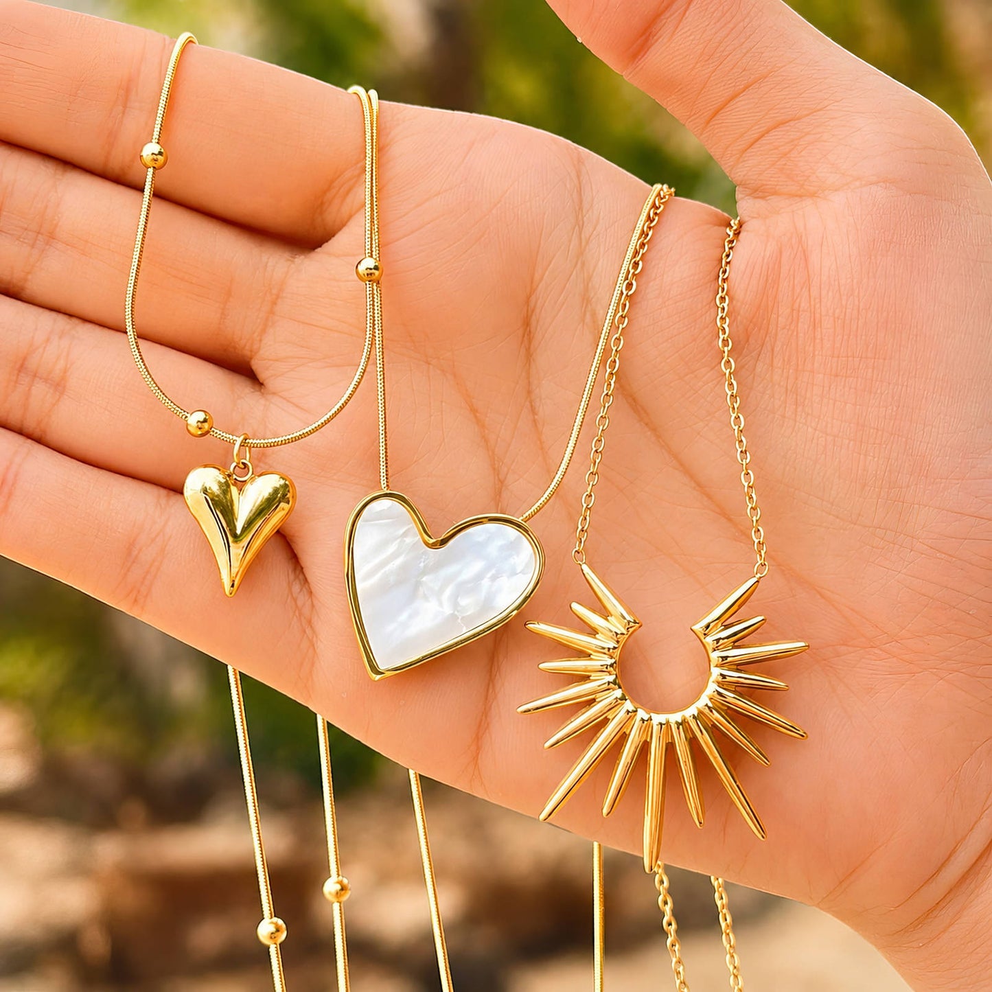 Mother of Pearl Heart Necklace