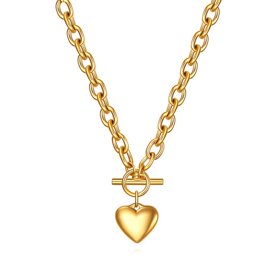 T-Bar Row Heart Chain Necklace