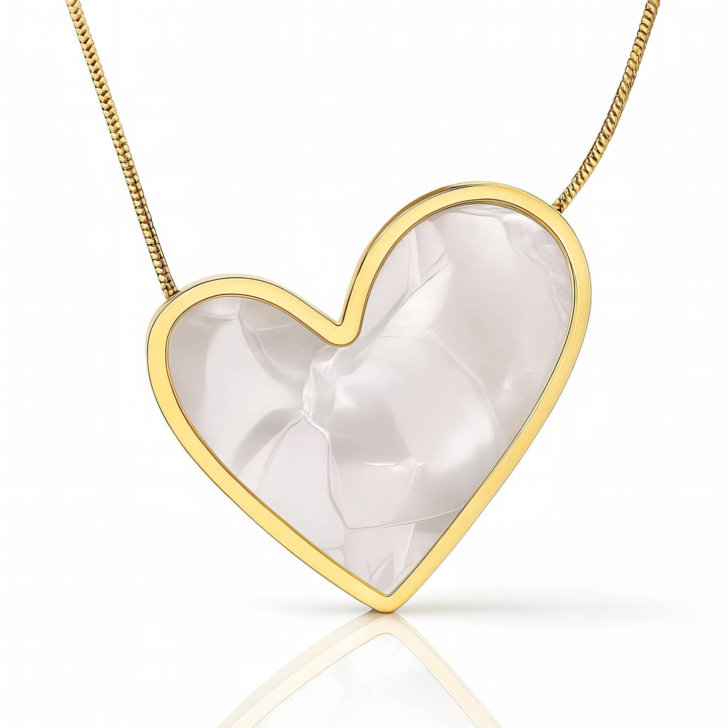 Mother of Pearl Heart Necklace