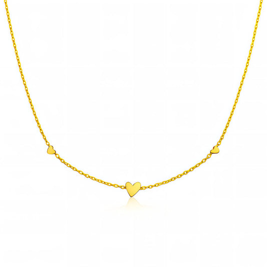 Golden Heart Pendant Necklace