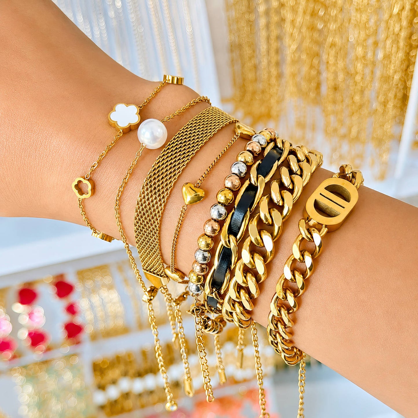 Radiant Heart Chain Bracelet