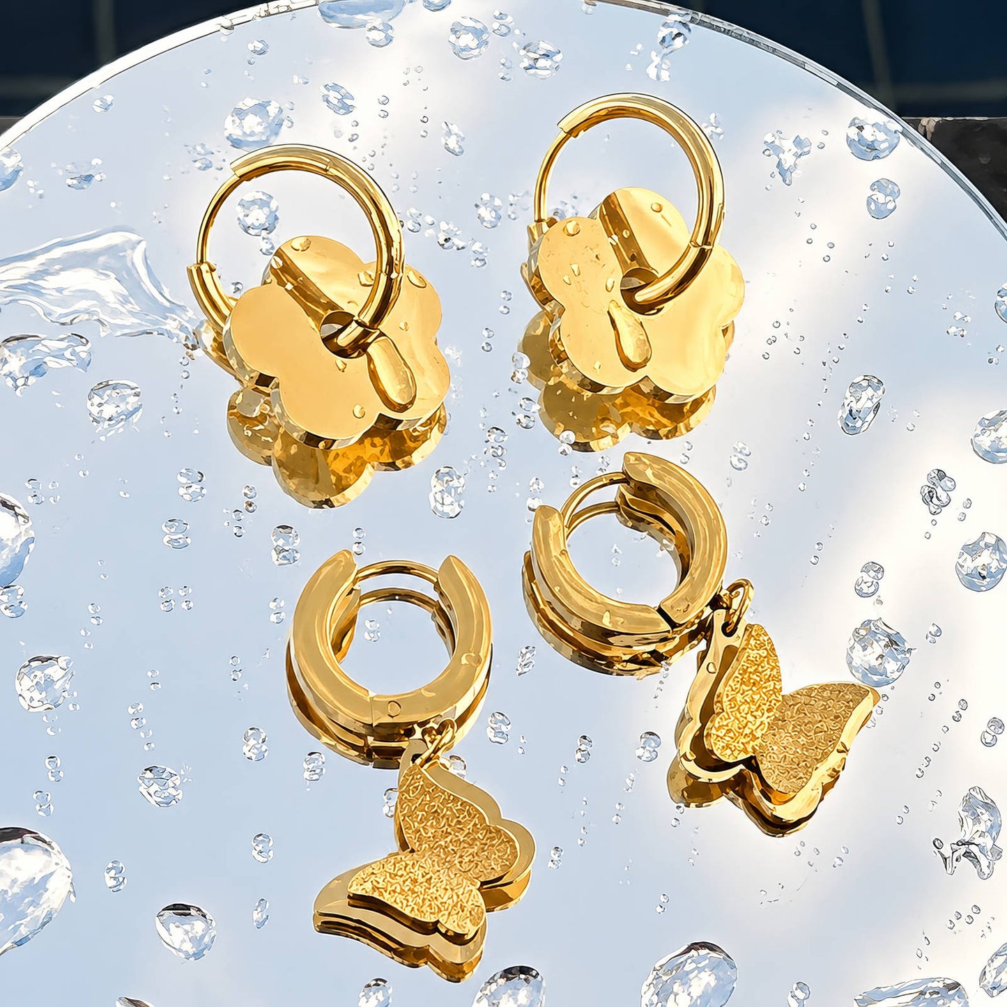 Butterfly Hoop Earrings
