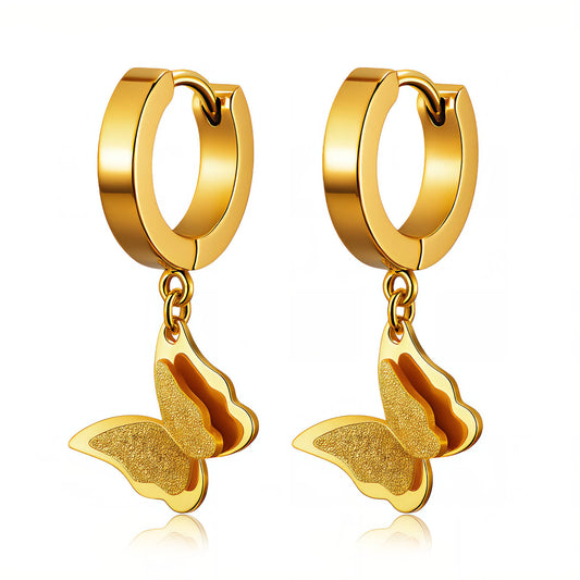 Butterfly Hoop Earrings