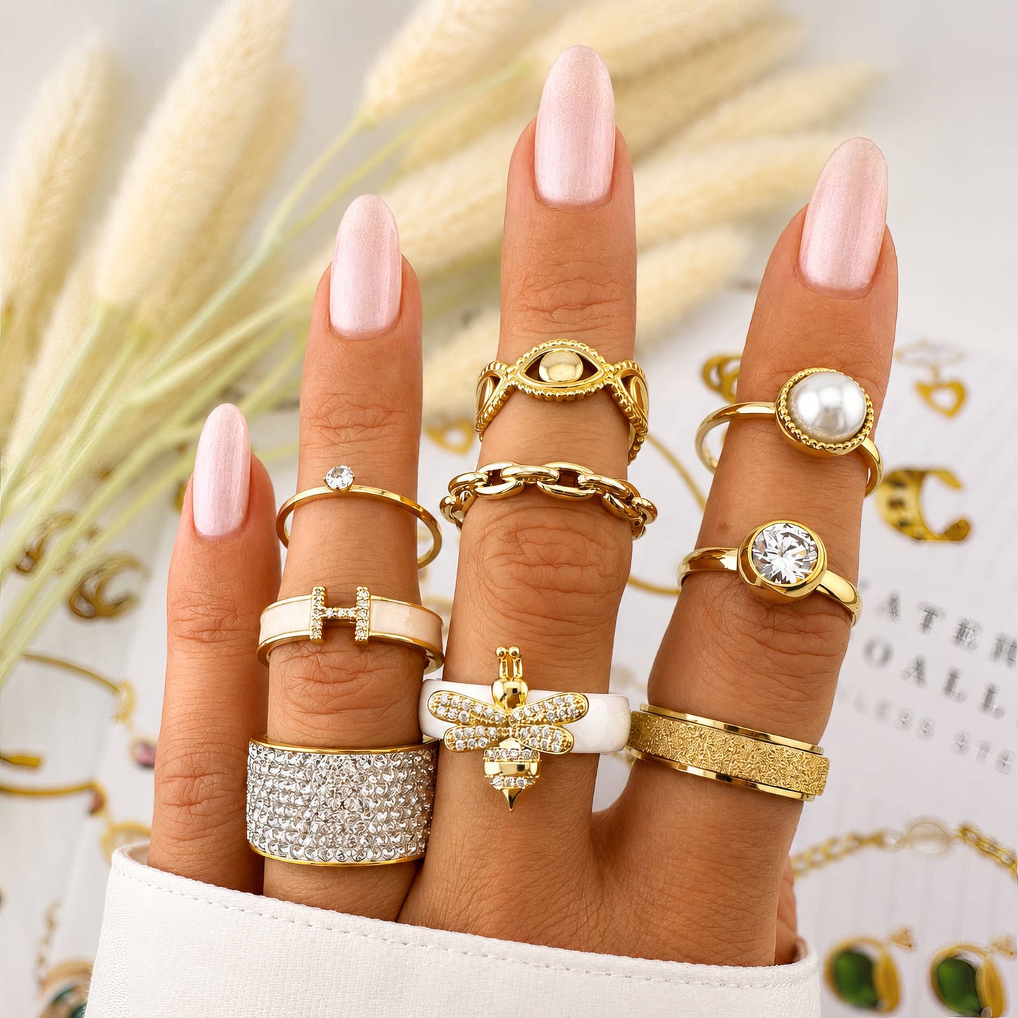 Enamel Honeybee Ring