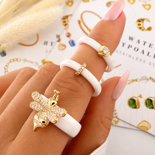 Enamel Honeybee Ring