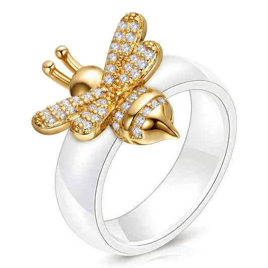 Enamel Honeybee Ring