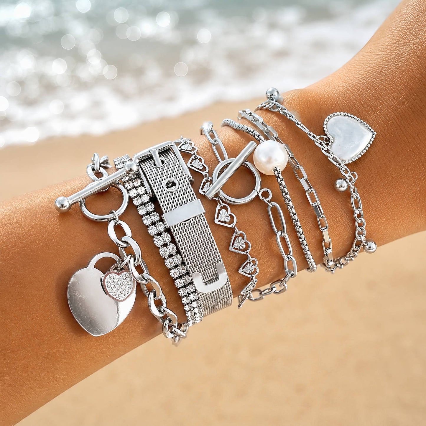 Golden Heart Chain Bracelet