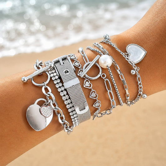 Golden Heart Chain Bracelet