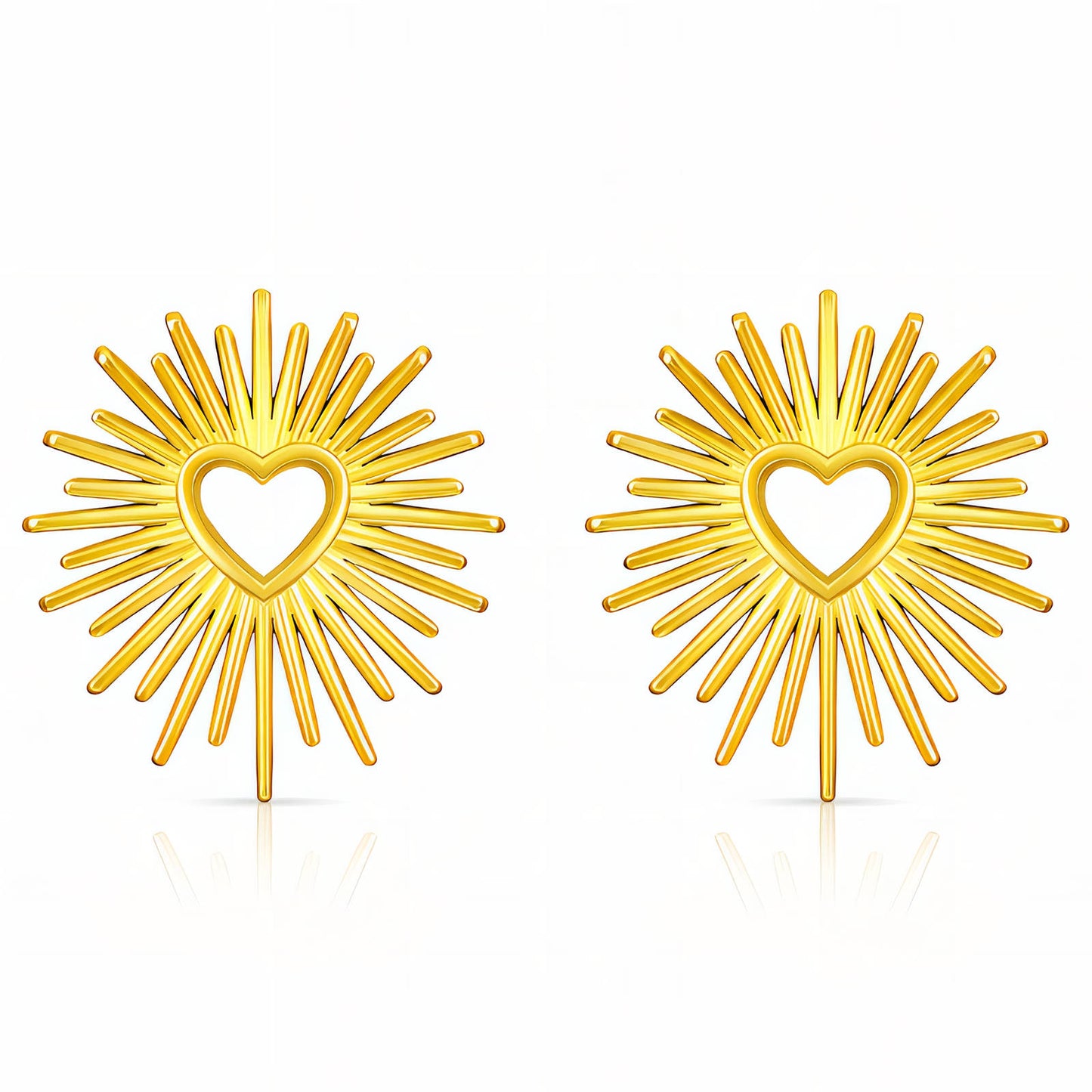 Golden Heart Drop Earrings