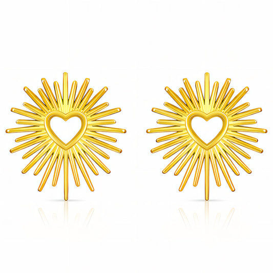 Golden Heart Drop Earrings