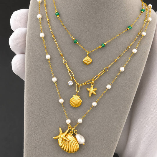 Starfish & Seashell Necklace