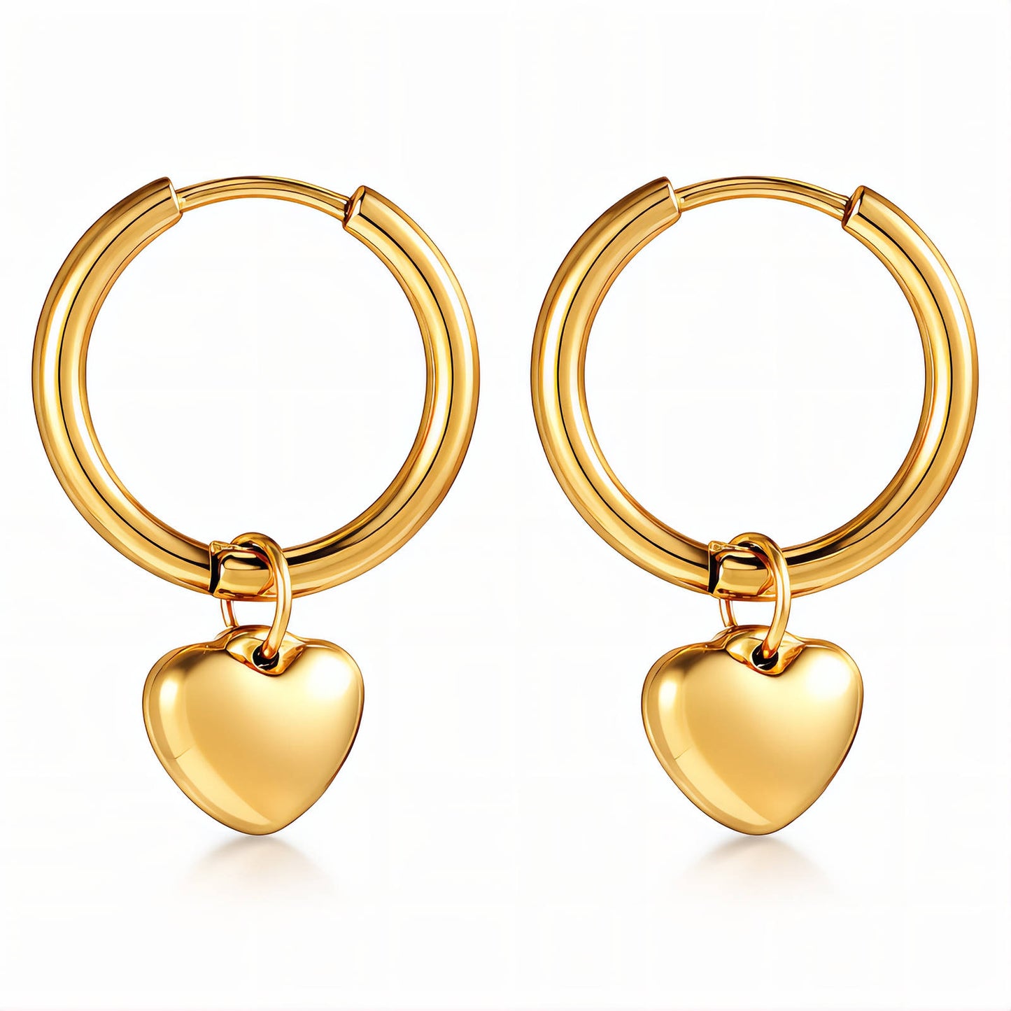 Polished Heart Stud Earrings