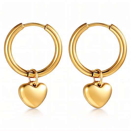 Polished Heart Stud Earrings