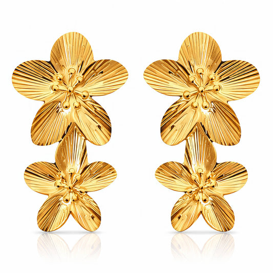 Gold Flower Stud Earrings