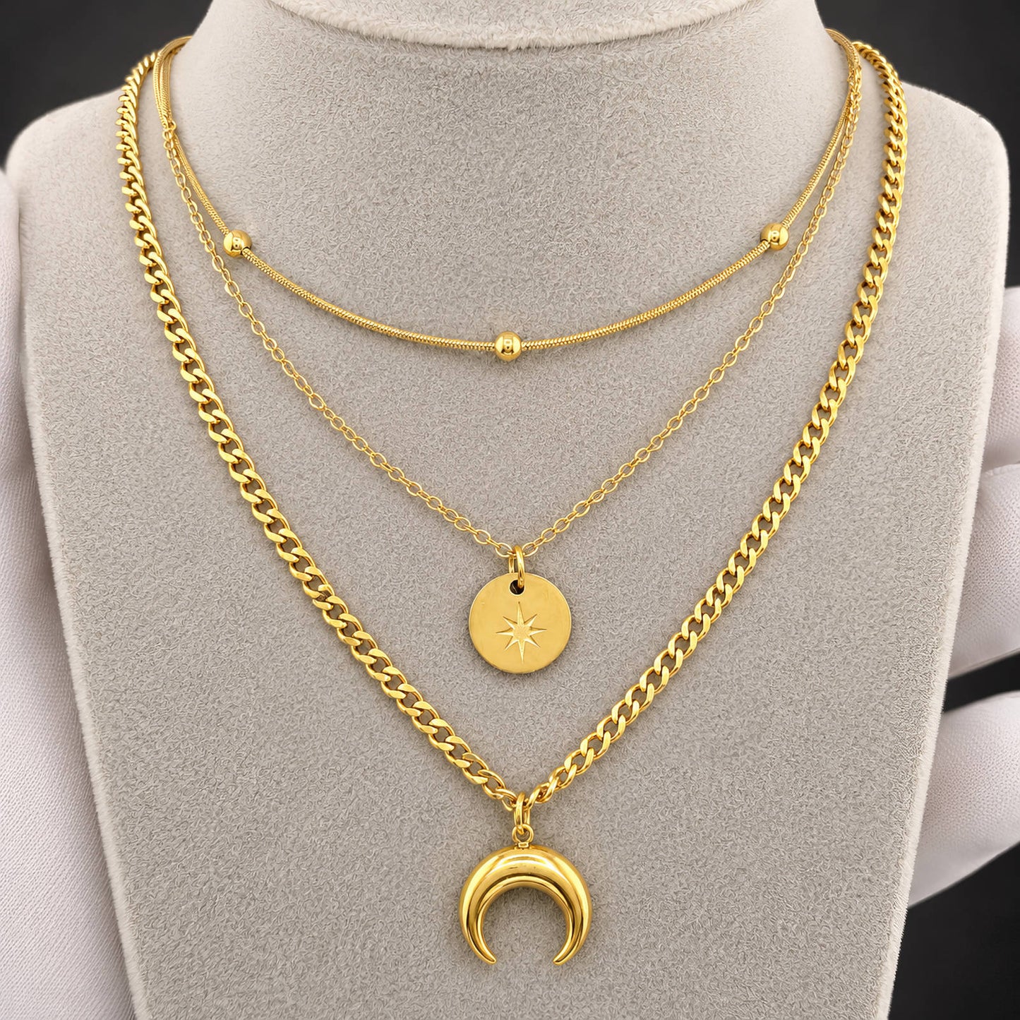 Crescent Star Necklace