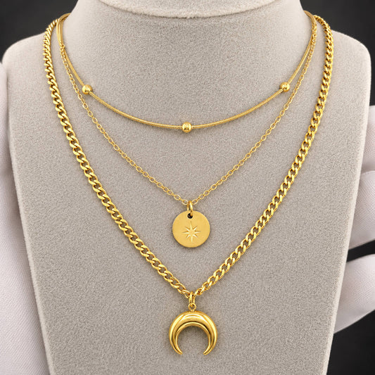 Crescent Star Necklace