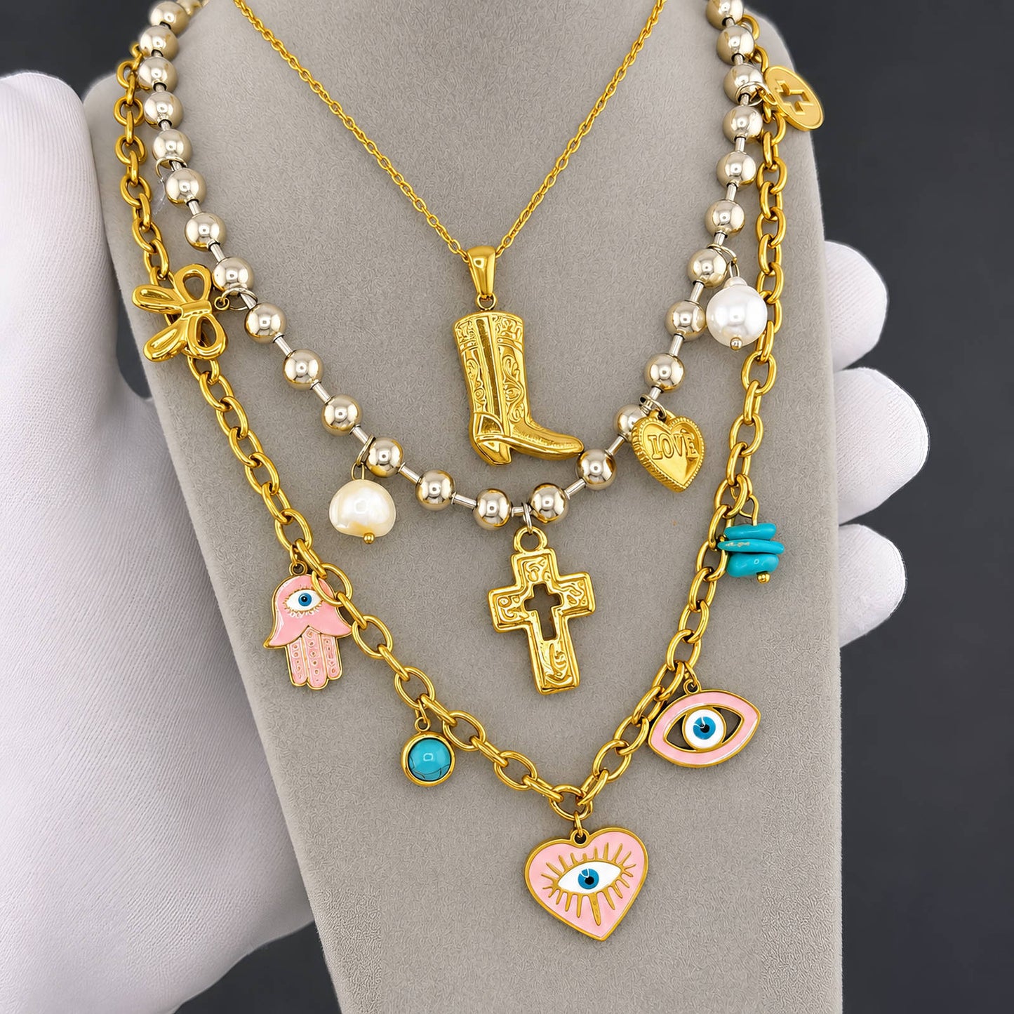 Layered Evil Eye Necklace