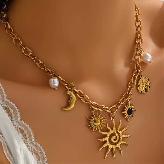Crescent Sun Necklace