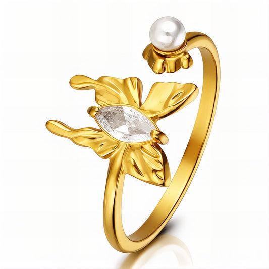 Pearl Butterfly Ring