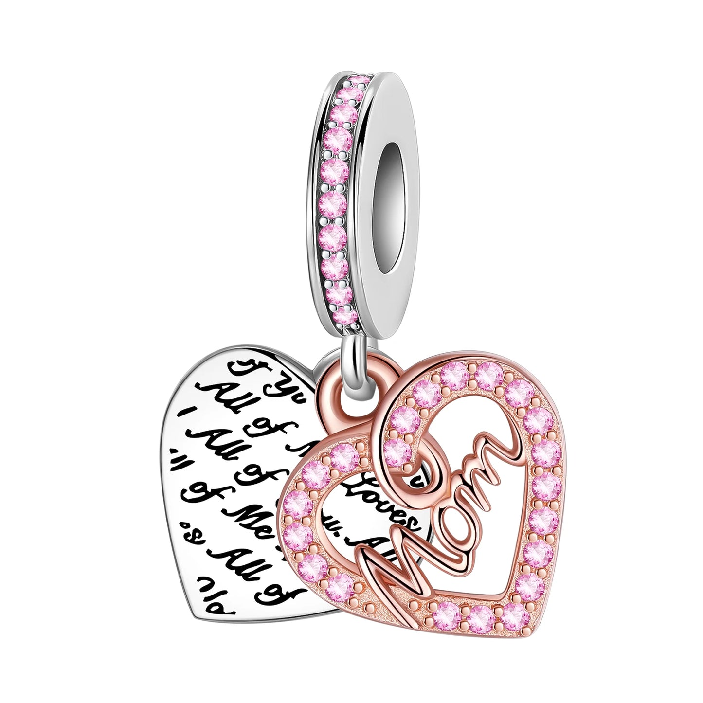 Pink Diamond Love Mom Charm