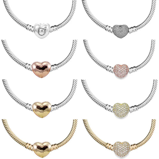 Heart Clasp Charm Necklaces