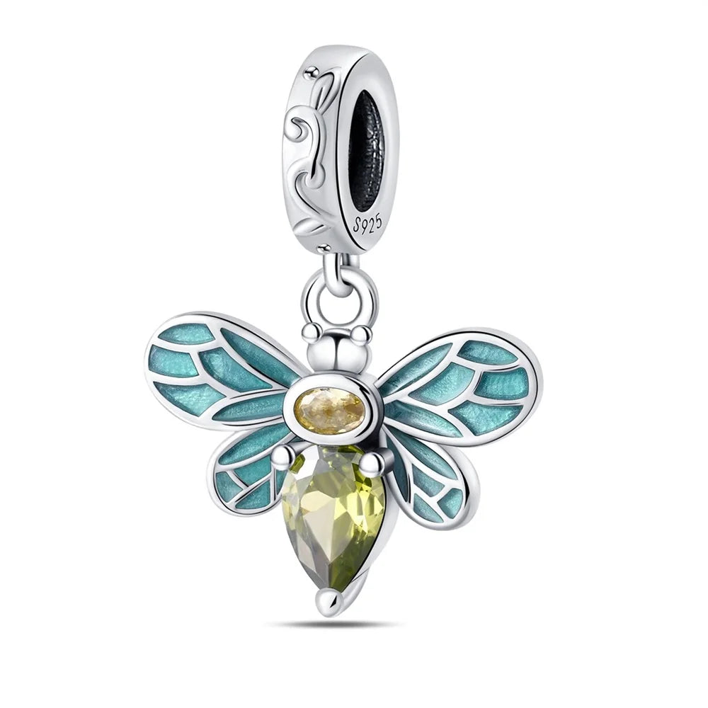 Green Textured Fresh Bee Charm