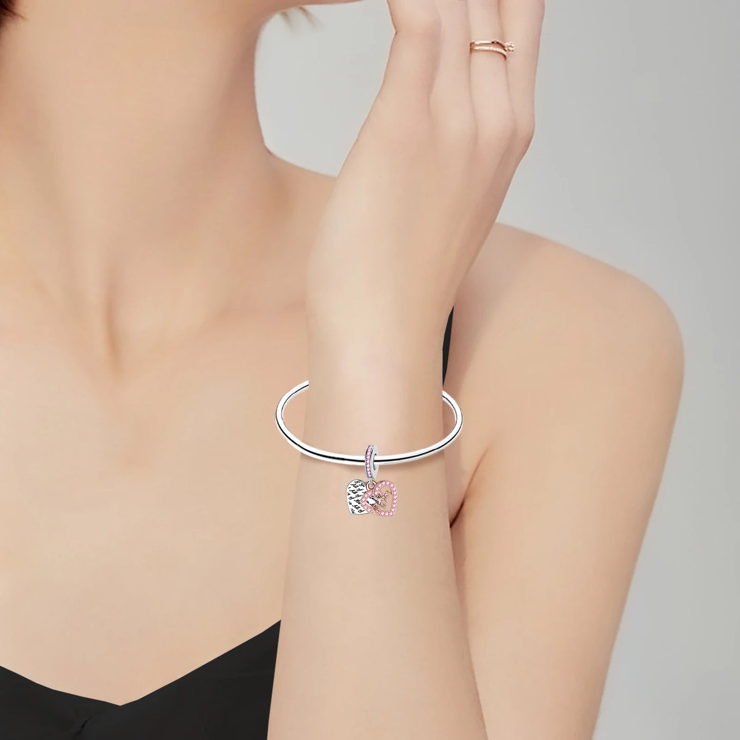 Pink Diamond Love Mom Charm