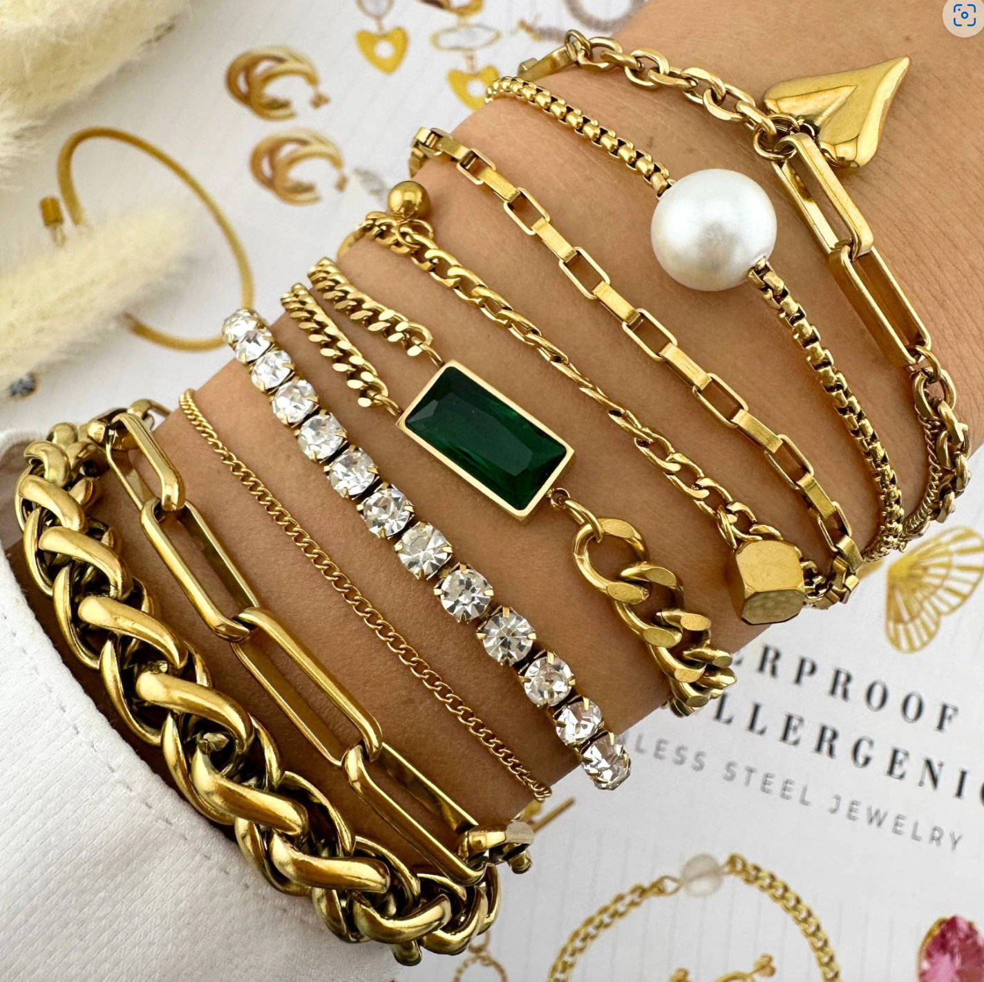 Lustrous Gold Tennis Bracelet